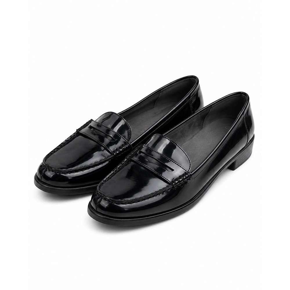 Aerosoles Vintage Penney Black Patent Leather Penny Loafers Women's Size 8.5